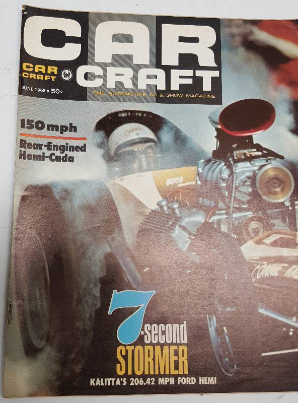 lot 7276 image: June 1965 Car Craft magazine with fun to read the articles and look at the advertising in it