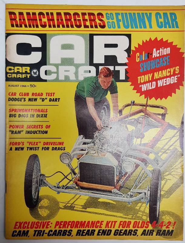 lot 7278 image: August 1966 Car Craft magazine with fun to read the articles and look at the advertising in it