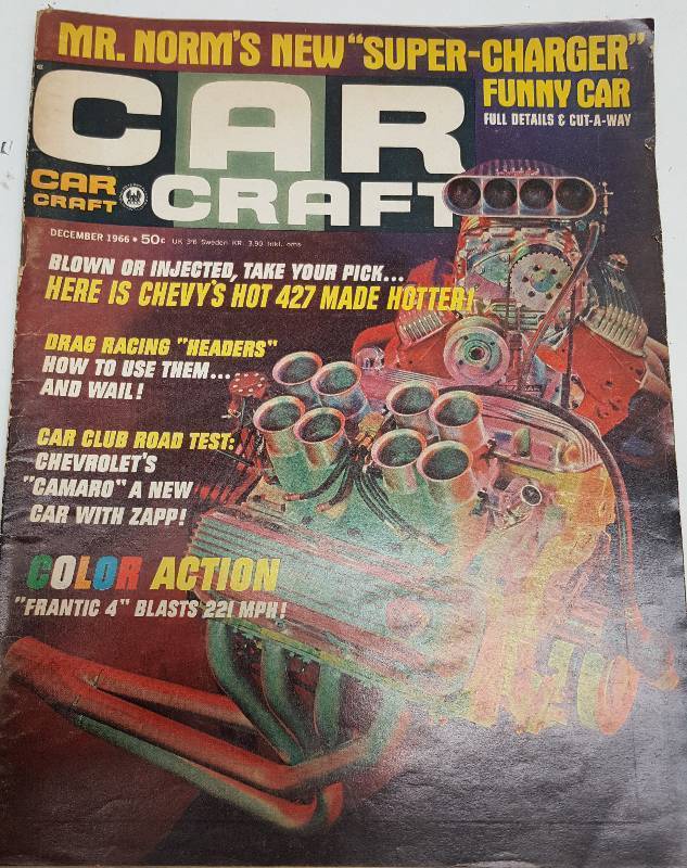 lot 7282 image: December 1966 Car Craft magazine with fun to read the articles and look at the advertising in it