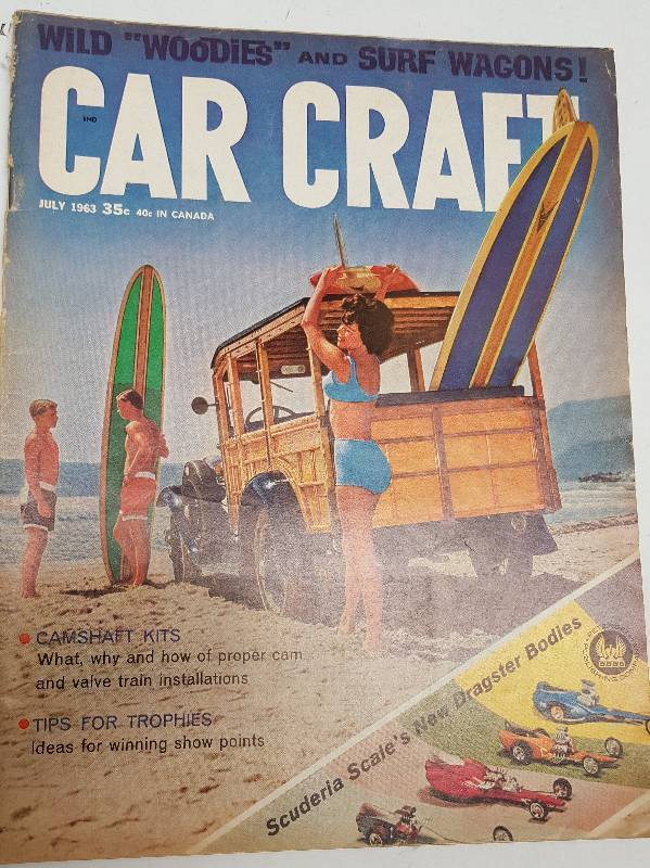 lot 7284 image: July 1963 Car Craft magazine with fun to read the articles and look at the advertising in it