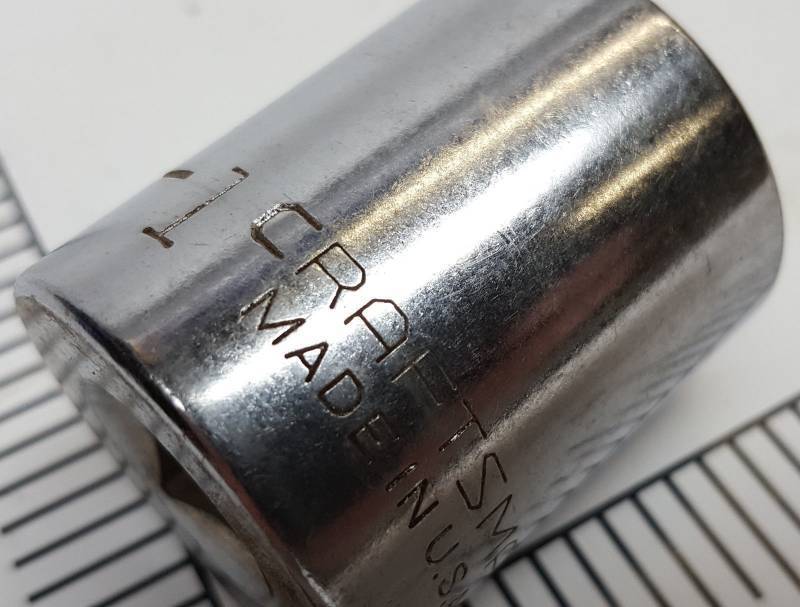lot 7313 image: Craftsman Tools 47514 Chrome USA Made 12 drive 1 12-point shallow socket In excellent condition
