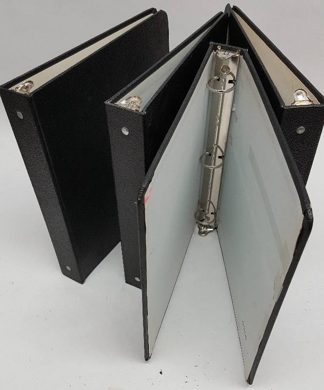 lot 8331 image: 4 used but in good condition heavy backed notebook binders with 1-12 spine and 10 X 11-14 covers