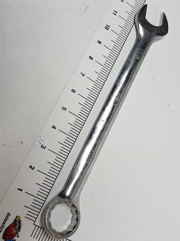 lot 8146 image: 1116 New Chrome Vanadium combination 12 point and open end wrench.  Check your box to see if you can use this one.