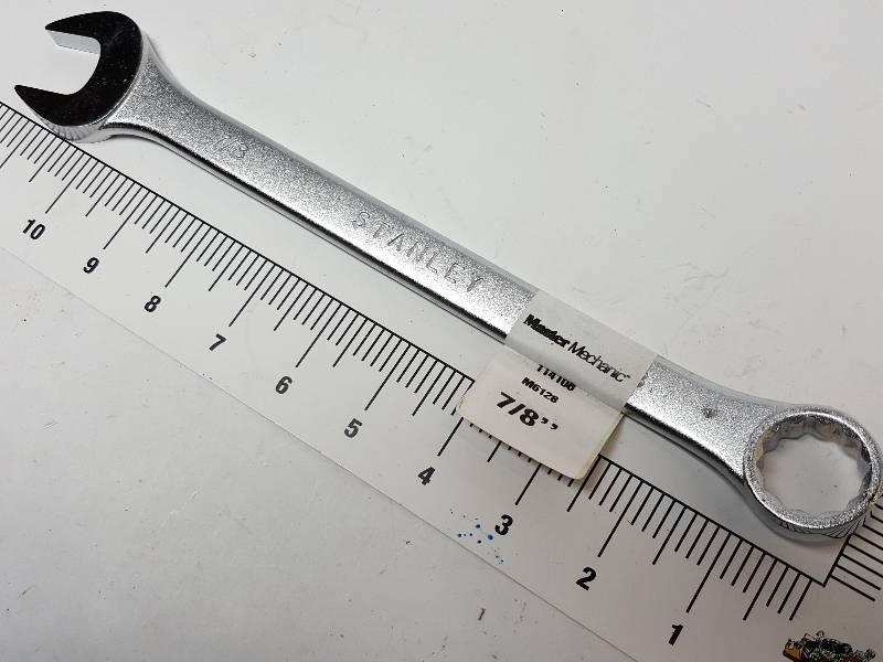 lot 8149 image: 78 New Chrome Vanadium combination 12 point and open end wrench.  Check your box to see if you can use this one.