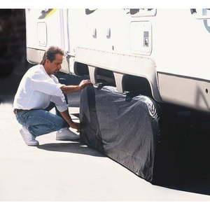 lot 39496 image: Matches Lot 39488, ONE ADCO Tyre Gard Double Axle. Size Small fits 27 to 29, contains One Tyre Gard, Black.
