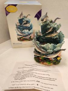 lot 39533 image: Classic Treasures Dancing Dolphins Musical Water Fountain