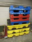 Stack Of (5) Plastic Pallets With (3) Containment Pallets