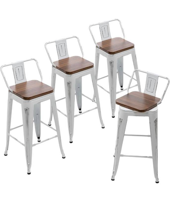 Andeworld 24 Metal Barstools Set of 4 Counter Height Bar Stools