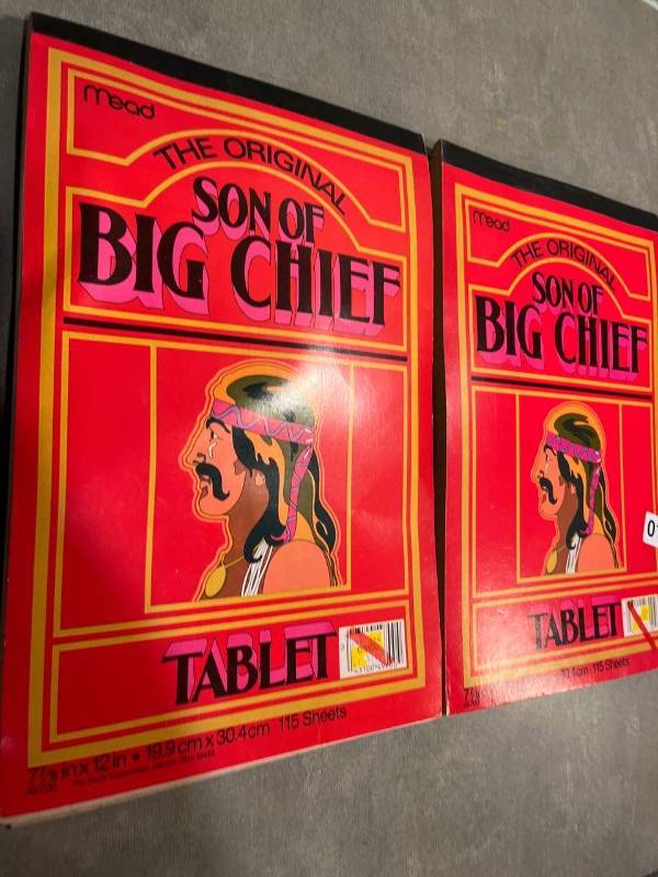 Vintage, big chief tablet, Monumental Auctions - Derby Pick up - Lot's of  vintage books, toys, games, dishware, collectibles, Garfield memorabilia,  Barbie items, and more