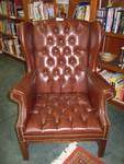 Leather Wingback Library Chair