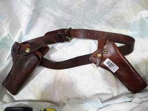 lot 30358 image: Leather Belt and 2 Holsters
