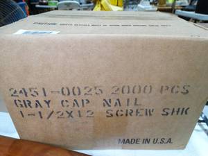 lot 30363 image: (1) Case (2000 Nails) of Felt Roofing Nails  1-12 x 12