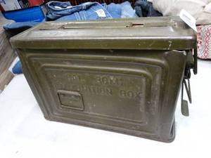 lot 30394 image: 30 Cal Ammo Can with Smiths Sharpening Tools