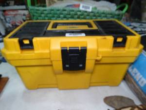 lot 30412 image: Plastic Toolbox w Knife Parts and Misc