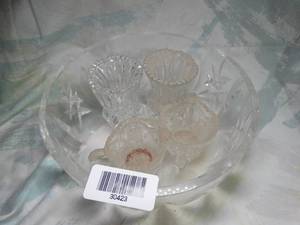 lot 30423 image: Waterford Glass Bowl and Misc