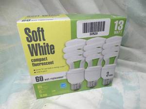 lot 30529 image: Box of Soft White Light Bulbs