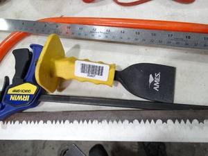 lot 30497 image: Lot of Hand Tools  Chisel  Saw  Grip  24 Metal Ruler