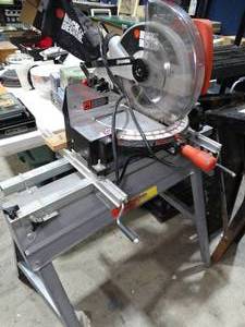 lot 30552 image: Black and Decker BDMS100  13Amp Chop Saw on Portable Stand