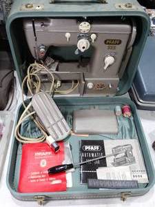 lot 30564 image: All in one PFaff 332 Sewing Machine in Suitcase from the 1950s