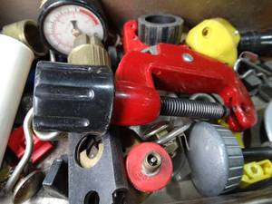 lot 30576 image: Metal Tool Box w tools and Hardware