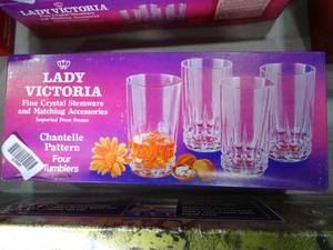 lot 30585 image: Lady Victoria Crystal Tumblers set of 4 in Box