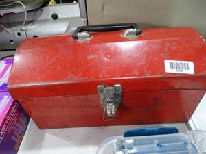 lot 30590 image: Metal Tool Box w Vise Grips and More Tools