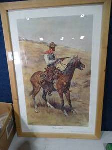 lot 30616 image: 33 Tall Framed Frederic Remington Framed Poster