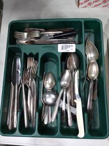 lot 30625 image: Vintage Plated Flatware