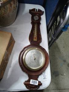 lot 30637 image: Tall Analog Wood Weather Station