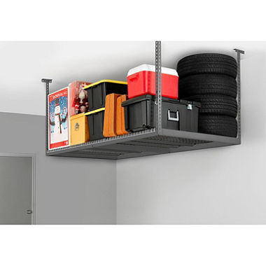 lot 1398 image: Performance 96 in. L x 48 in. W x 42 in. H Adjustable VersaRac Ceiling Storage Rack