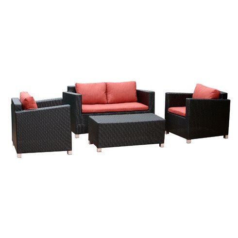 lot 1203 image: Jadon 4 Piece Deep Seating Group with Cushion