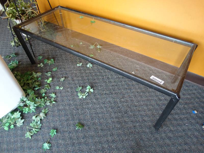 lot 631 image: Glass top coffee table.