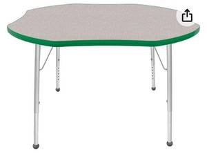 lot 32062 image: Mahar Cretive Colors 48 Inch Shamrock Table Top (Top Only  Legs Not Included) (Retail $626.75)