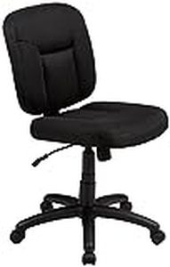 lot 32084 image: Upholstered, Low-Back, Adjustable, Swivel Office Desk Chair, Black (B00XBC3J84)