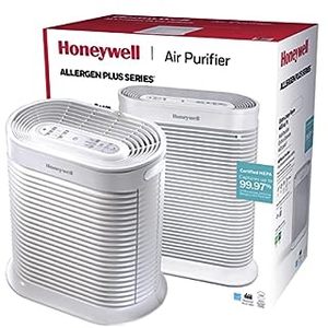 lot 32086 image: Honeywell AllergenPlus HEPA Air Purifier Airborne Allergen Reducer for Large Rooms (465 sq ft) White - WildfireSmoke Pollen Pet Dander and Dust Air Purifier HPA304 (Retail $141.57)