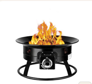 lot 32087 image: Portable Propane Fire Pit, Camplux Outdoor Gas Fire Bowl for RV Camping Backyard Party, FP19MB 19 Inch Diameter, Black (Retail $129.99)