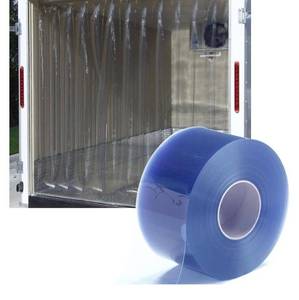 lot 32090 image: Walk-in Cooler Freezer Plastic Vinyl Strip Door Curtain �� Clear PVC Curtain Bulk Roll, Commercial Industrial for Garage Warehouse (164 Ft  12 in W  0.18 in Flat) (Retail $169.99)