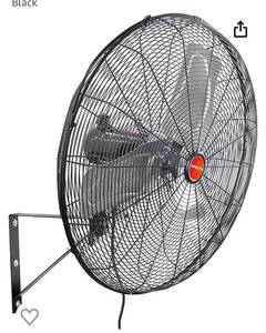 lot 32091 image: OEMTOOLS 24 Inch High-Velocity Oscillating Wall Mount, Old Model Commercial Outdoor Fan, Black (Retail $268.59)