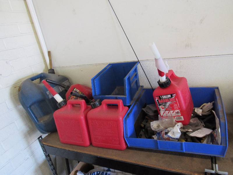 lot 1950 image: Lot Of Fuel Cans And Storage Bins