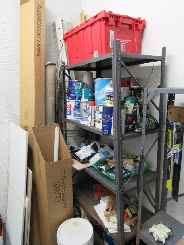 lot 1964 image: 18 X 36 Industrial Gray Metal 5 Tier Adjustable Height Shelf
