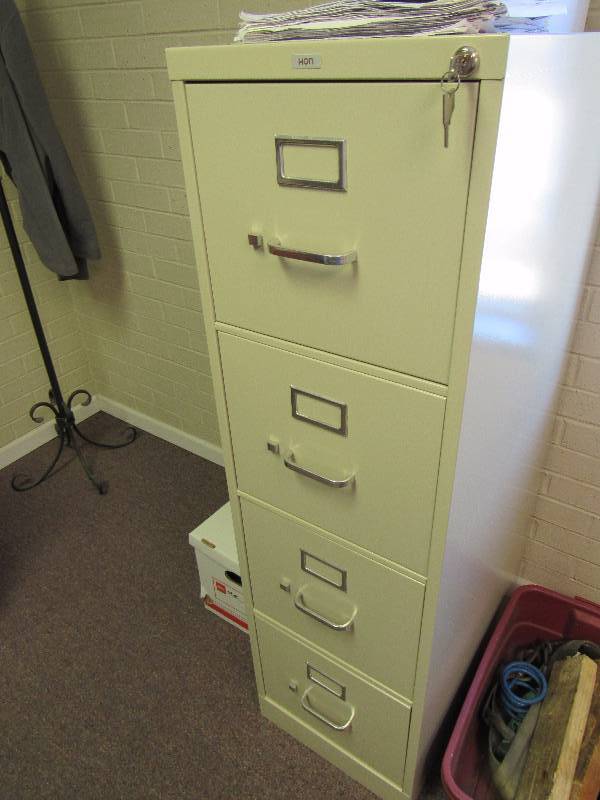 lot 2012 image: HON 4 Drawer Upright Locking Filing Cabinet