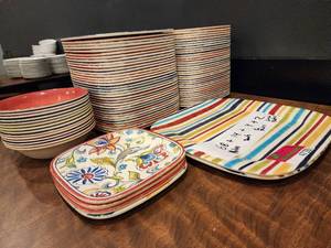 lot 47281 image: Lot of Better Homes Plastic Plates, Bowls, and Serving Trays