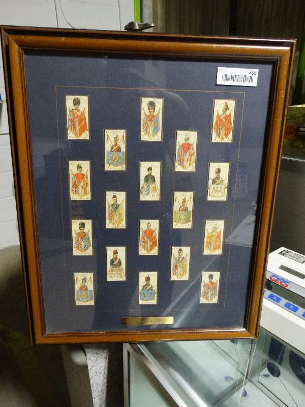 lot 450 image: Framed tobacco cards - military 1900 series
