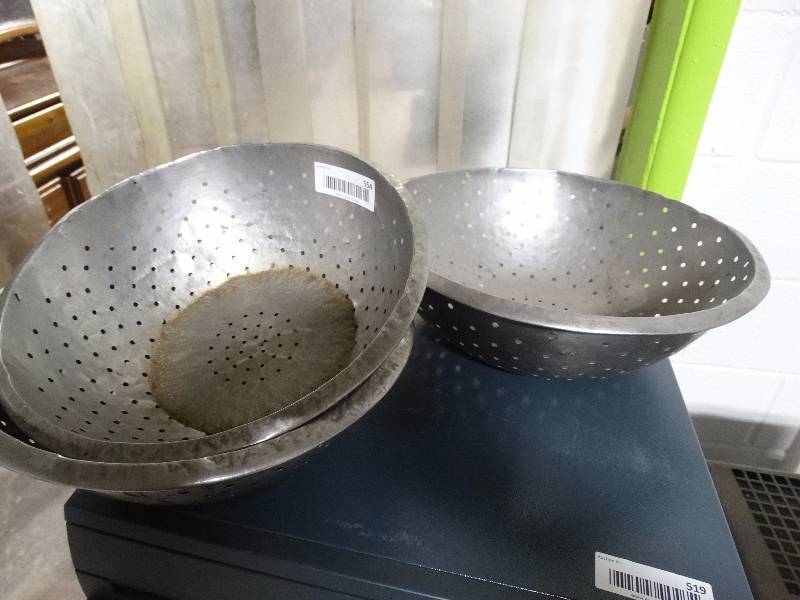 lot 554 image: 3 stainless colanders