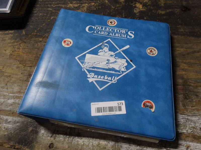 lot 573 image: basketball - football - baseball cards w binder