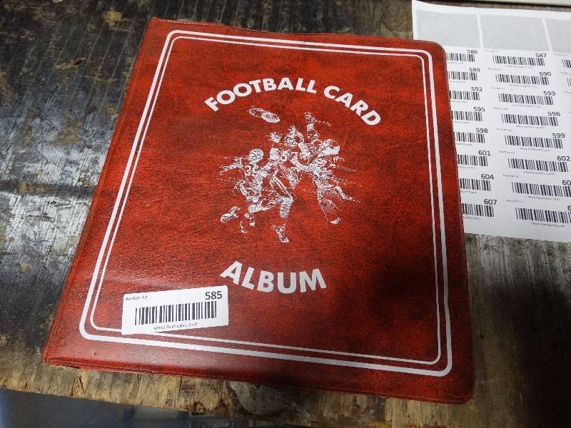 lot 585 image: lot of football cards w binder
