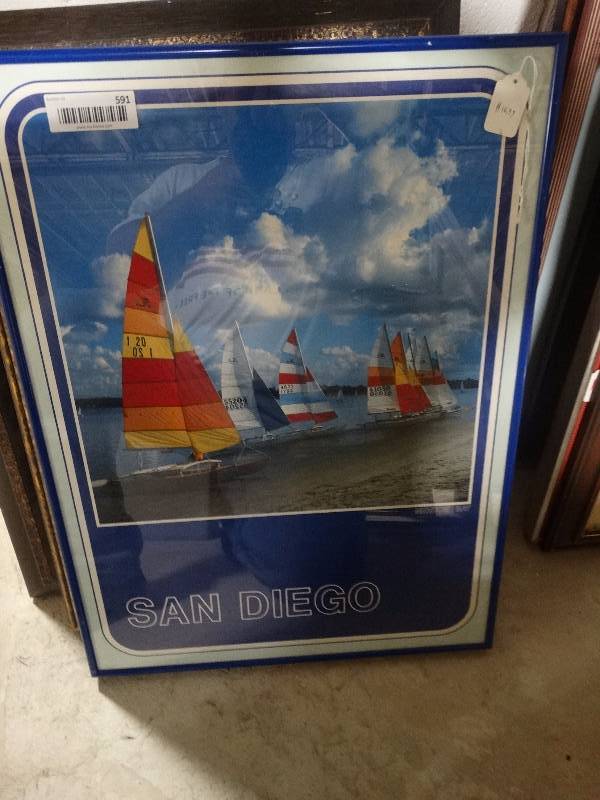 lot 591 image: lot of 13 pieces of framed artwork