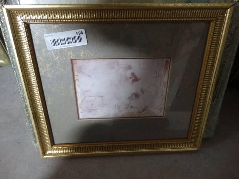 lot 594 image: lot of 8 pieces of framed artwork