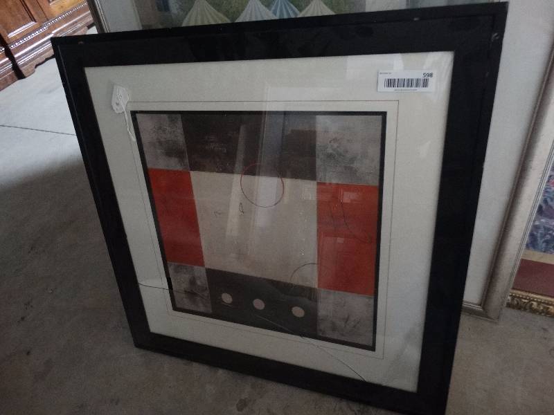 lot 598 image: lot of 9 pieces of framed artwork