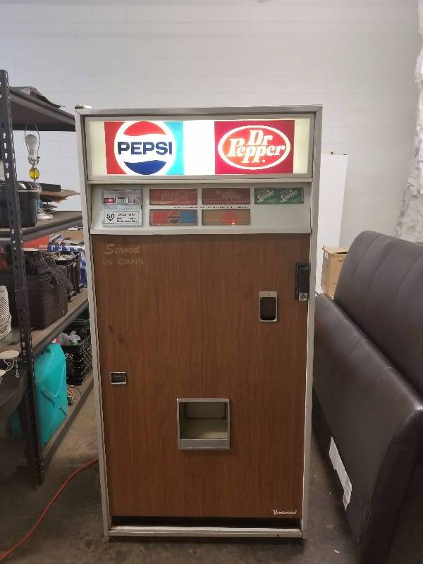 lot 14 image: Vintage PepsiDr. Pepper Machine Powes on and Cools